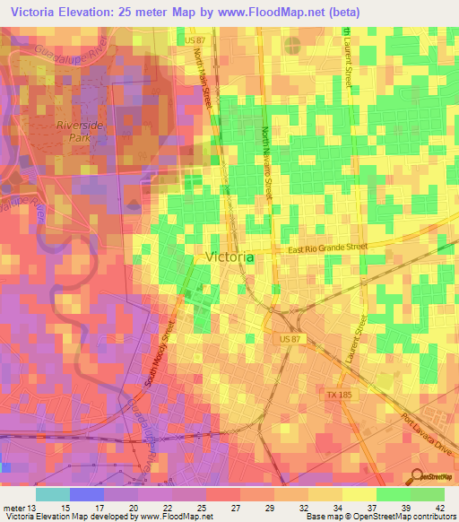 Victoria,US Elevation Map