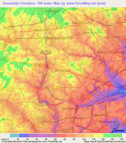 Annandale,US Elevation Map