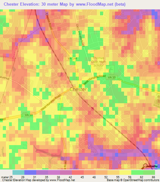 Chester,US Elevation Map