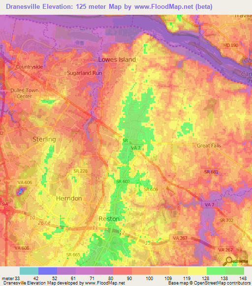 Dranesville,US Elevation Map