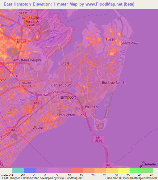 East Hampton,US Elevation Map