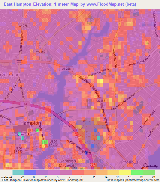 East Hampton,US Elevation Map