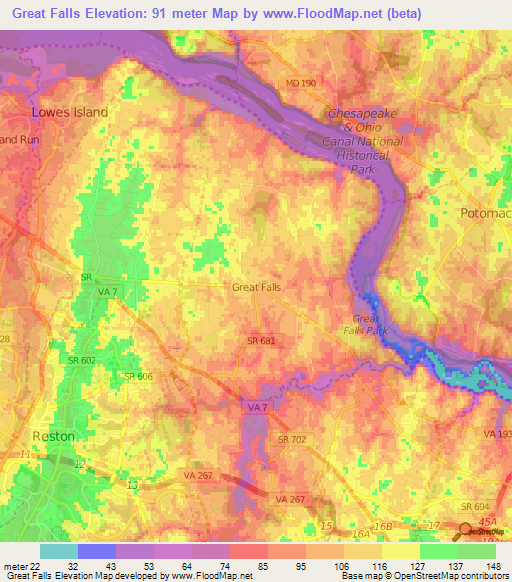 Great Falls,US Elevation Map