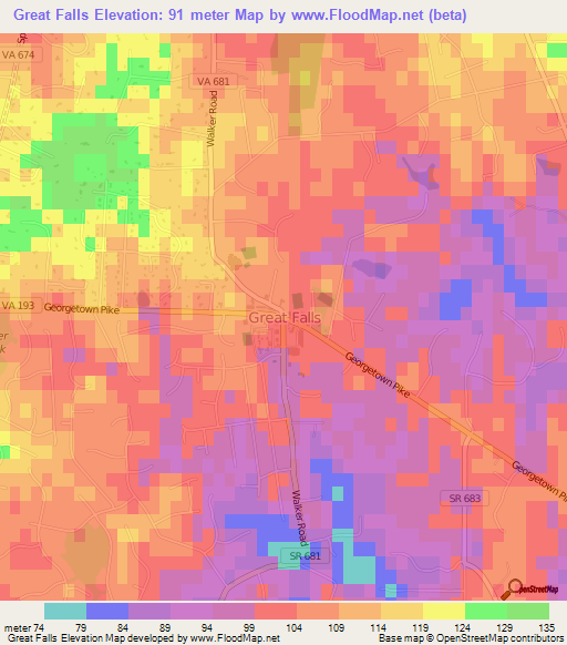 Great Falls,US Elevation Map