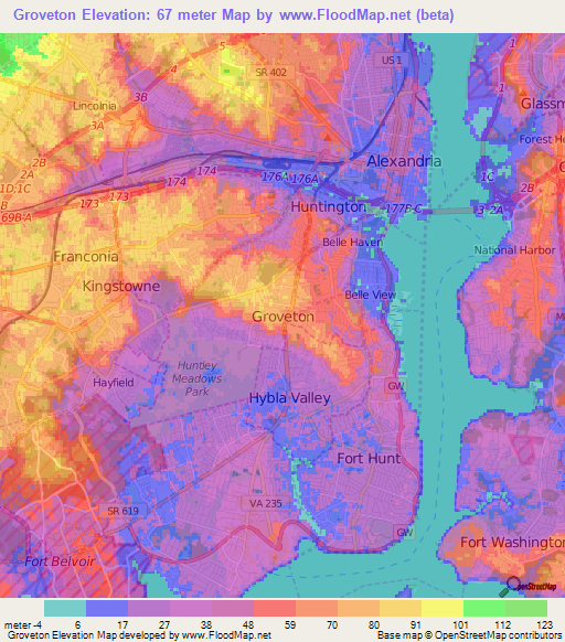 Groveton,US Elevation Map