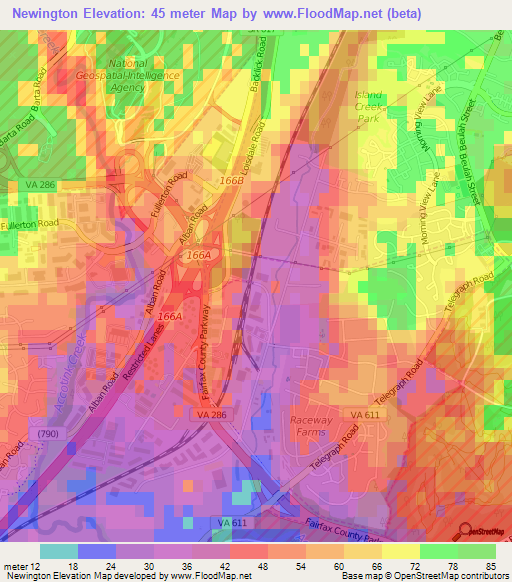 Newington,US Elevation Map