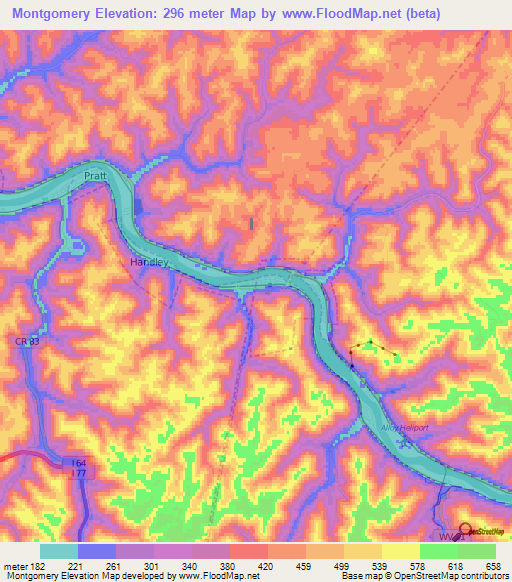 Montgomery,US Elevation Map