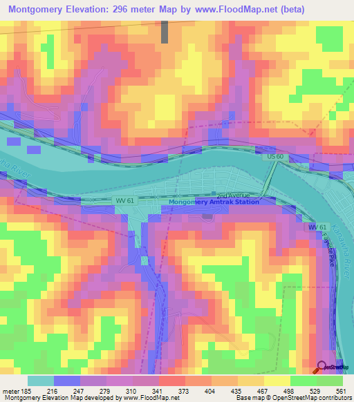 Montgomery,US Elevation Map