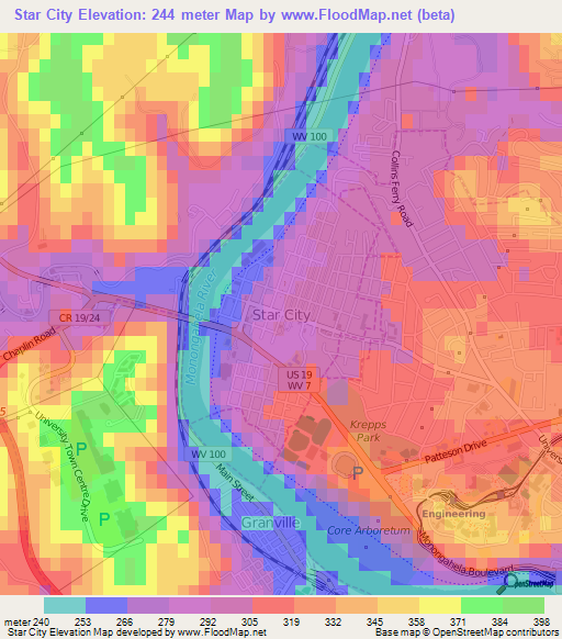 Star City,US Elevation Map