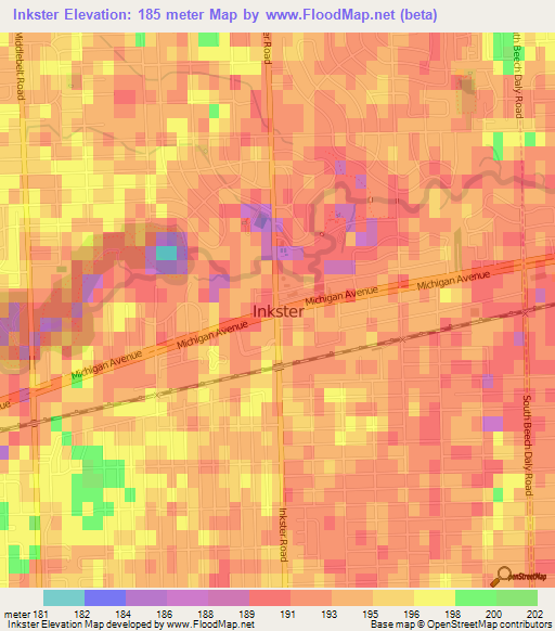 Inkster,US Elevation Map