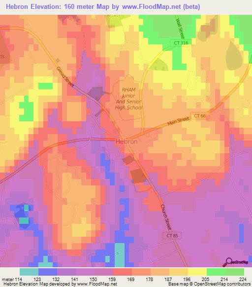 Hebron,US Elevation Map