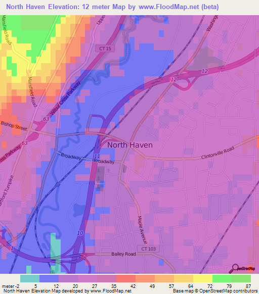 North Haven,US Elevation Map