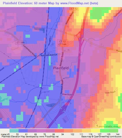 Plainfield,US Elevation Map