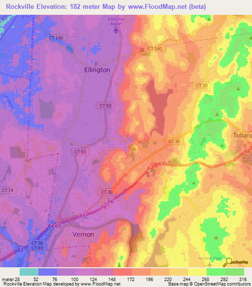 Rockville,US Elevation Map