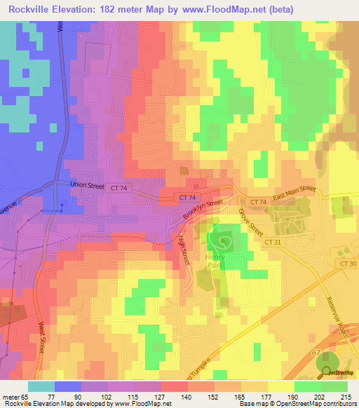 Rockville,US Elevation Map