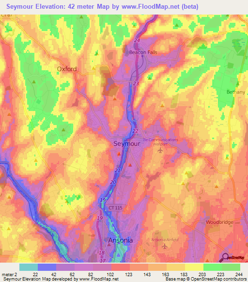 Seymour,US Elevation Map