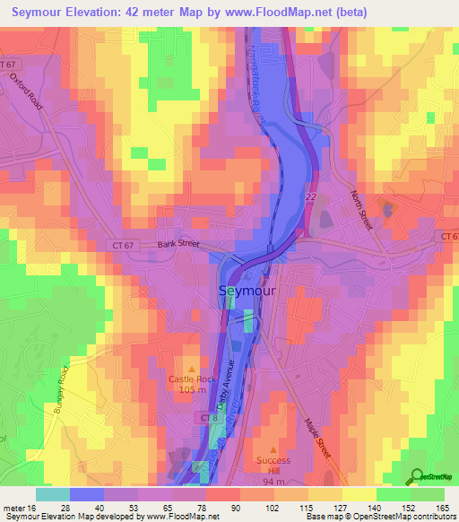 Seymour,US Elevation Map