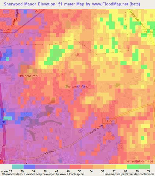 Sherwood Manor,US Elevation Map