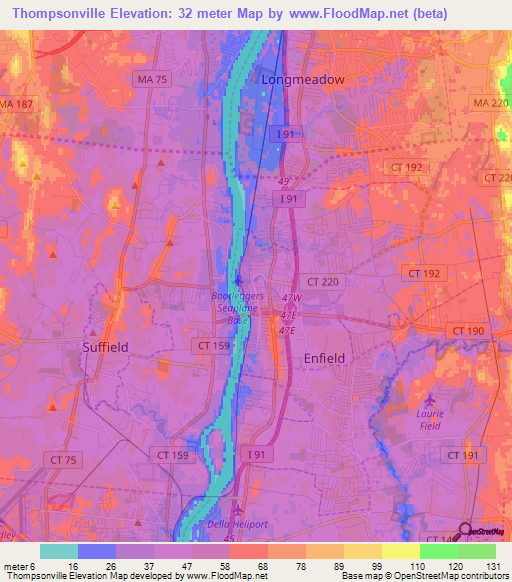 Thompsonville,US Elevation Map