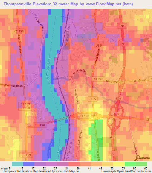 Thompsonville,US Elevation Map