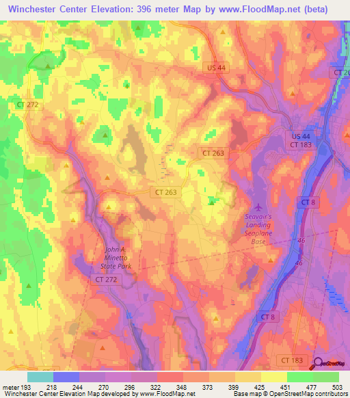 Winchester Center,US Elevation Map