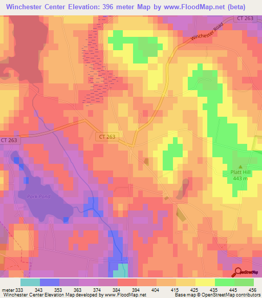 Winchester Center,US Elevation Map