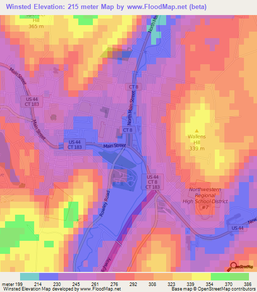 Winsted,US Elevation Map