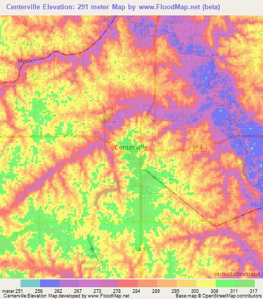 Centerville,US Elevation Map