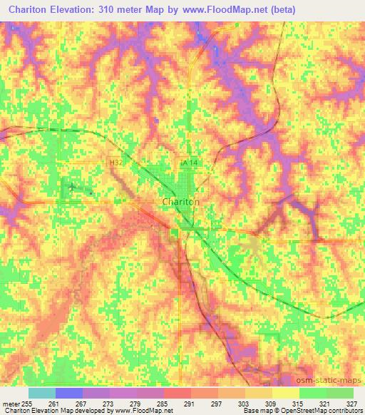 Chariton,US Elevation Map