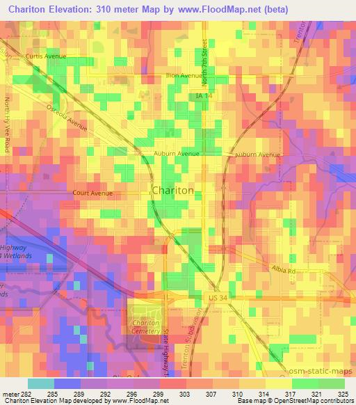 Chariton,US Elevation Map