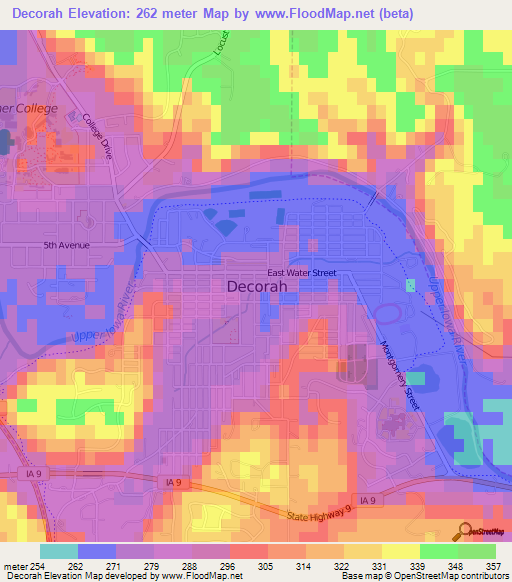 Decorah,US Elevation Map