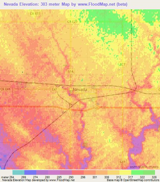 Nevada,US Elevation Map