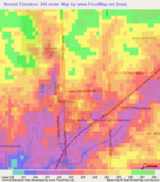 Normal,US Elevation Map