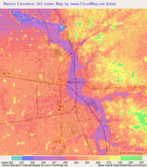 Marion,US Elevation Map