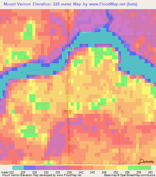 Mount Vernon,US Elevation Map