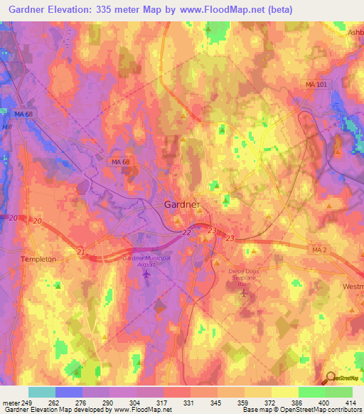 Gardner,US Elevation Map