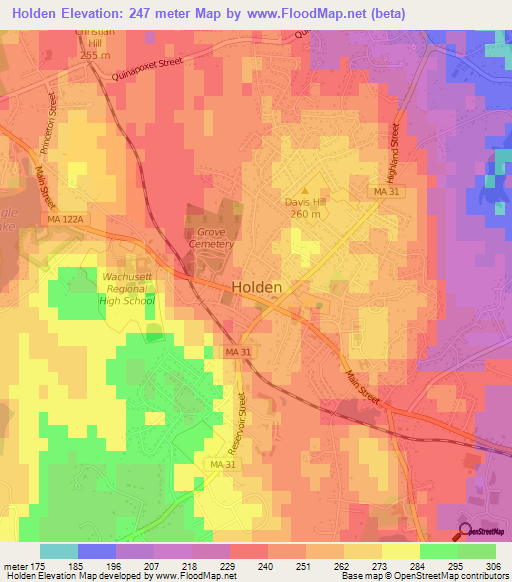 Holden,US Elevation Map