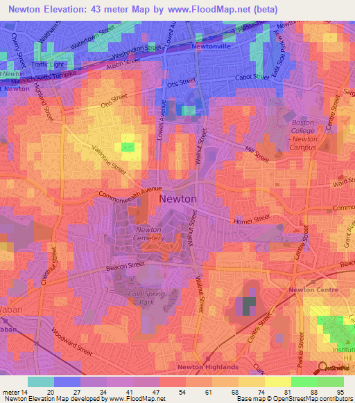 Newton,US Elevation Map