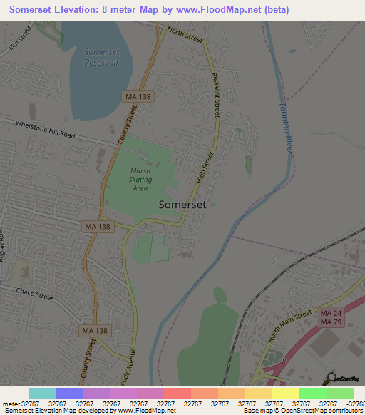 Somerset,US Elevation Map