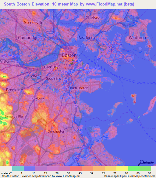 South Boston,US Elevation Map