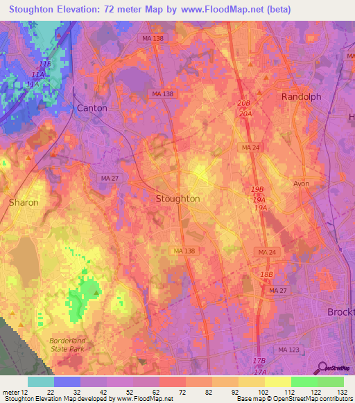 Stoughton,US Elevation Map