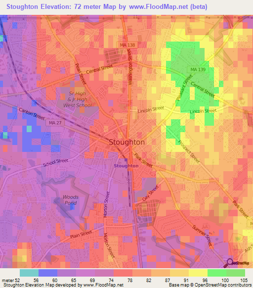 Stoughton,US Elevation Map