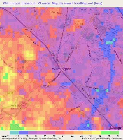 Wilmington,US Elevation Map