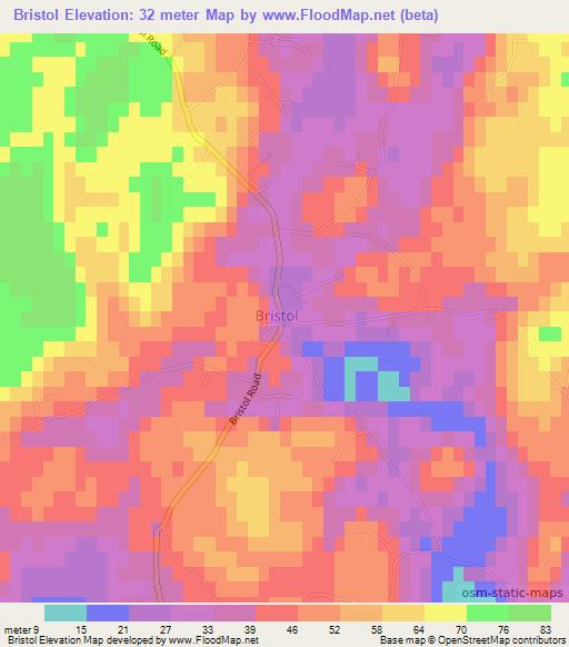 Bristol,US Elevation Map