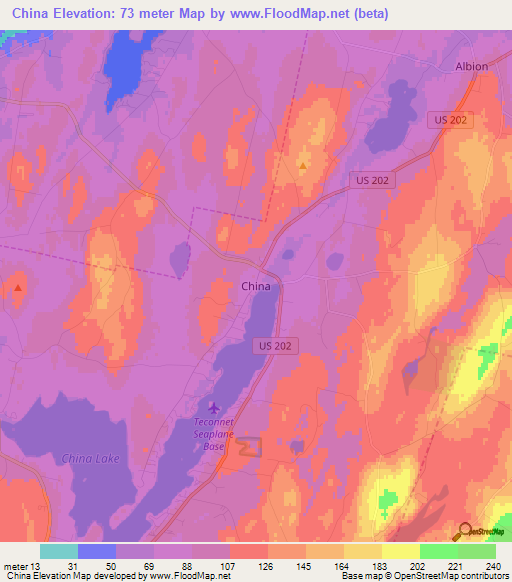 China,US Elevation Map