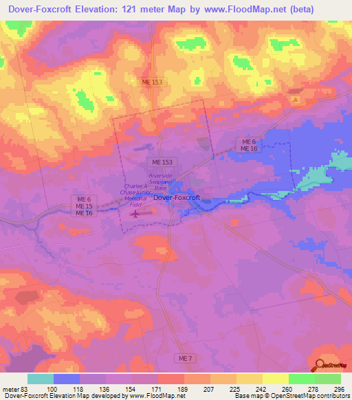 Dover-Foxcroft,US Elevation Map