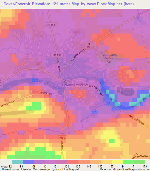 Dover-Foxcroft,US Elevation Map