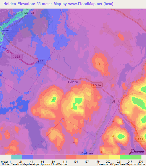 Holden,US Elevation Map