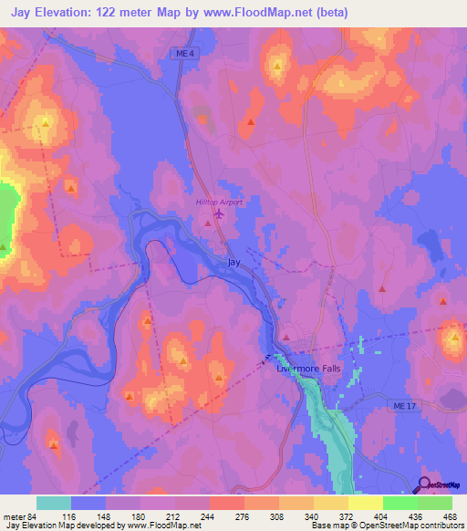 Jay,US Elevation Map