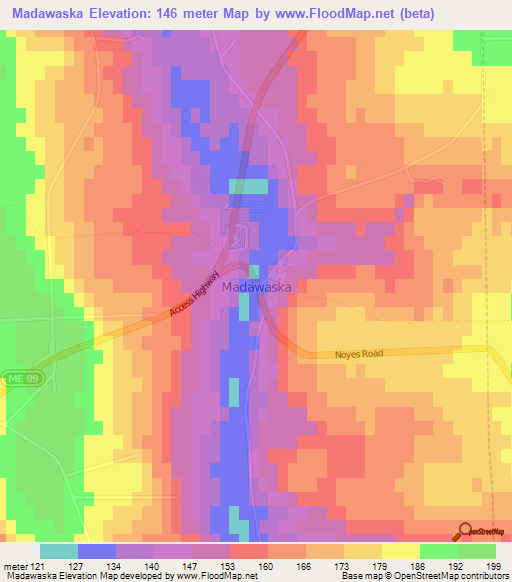 Madawaska,US Elevation Map